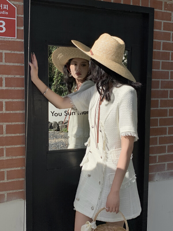 goods in stock! [CB] xiaoxiangfeng V-neck double breasted woolen dress 9581# JJ