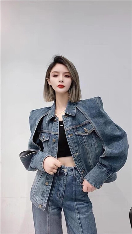 New in early summer! [Tan] Korean casual gradient denim coat c3079# zxx