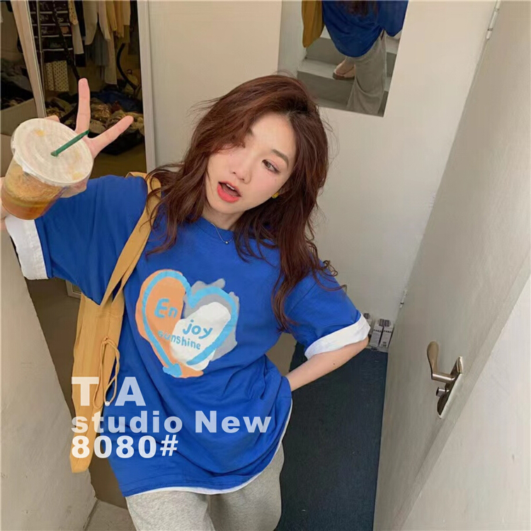 New in early summer! [TA +] Korean love letter short sleeve T-shirt 8080# XYY