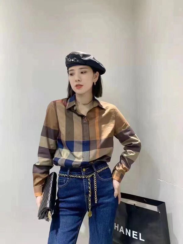 New year in early spring! [I-D] Korean embroidered letter plaid shirt 89918# ll