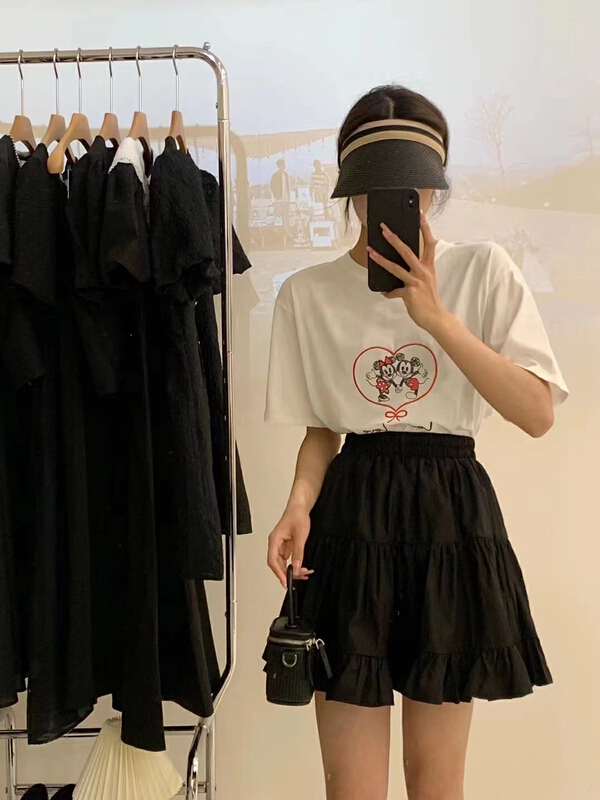 [Naikan Nik] Mickey print loose short sleeve T-shirt 9636# lwy