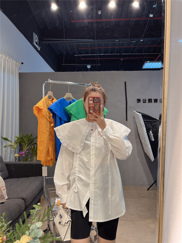 New in early summer! [jyn jinyuning] Korean style sweet and versatile blouse 7136# LSL