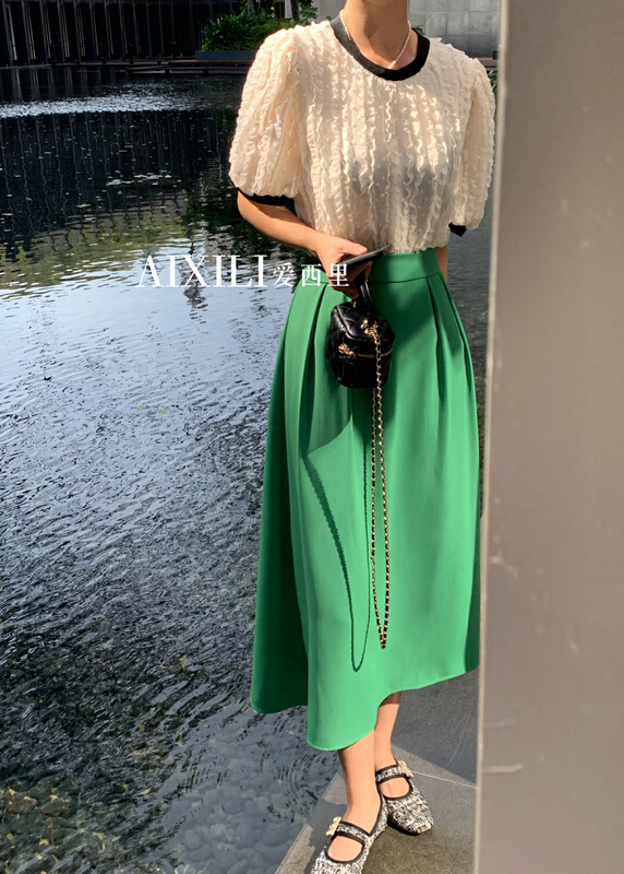 New in early summer! [aixili aisili] Korean color blocking pullover shirt 6026# WPL