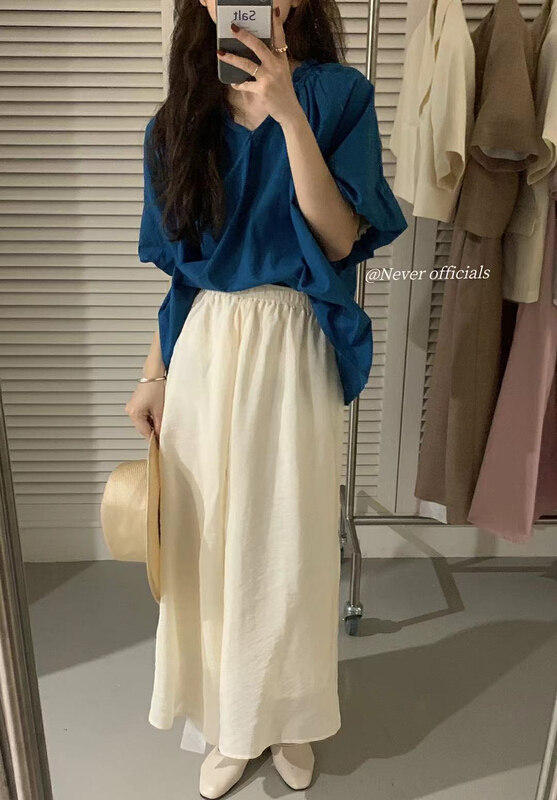 goods in stock! [Jin. C] casual simple V-neck shirt z1393# XYY