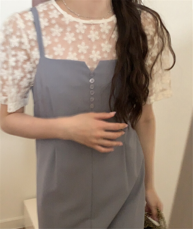 New in early summer! [bluepops] perspective sexy care machine lace shirt a2255# zxl