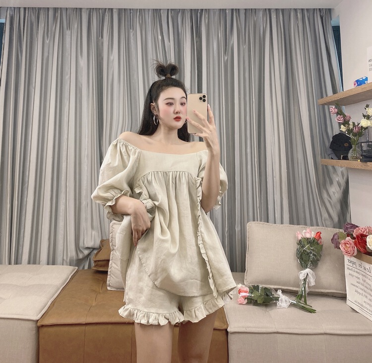 [sister] light and smooth fabric shorts with fungus edge casual pants 233# ozq