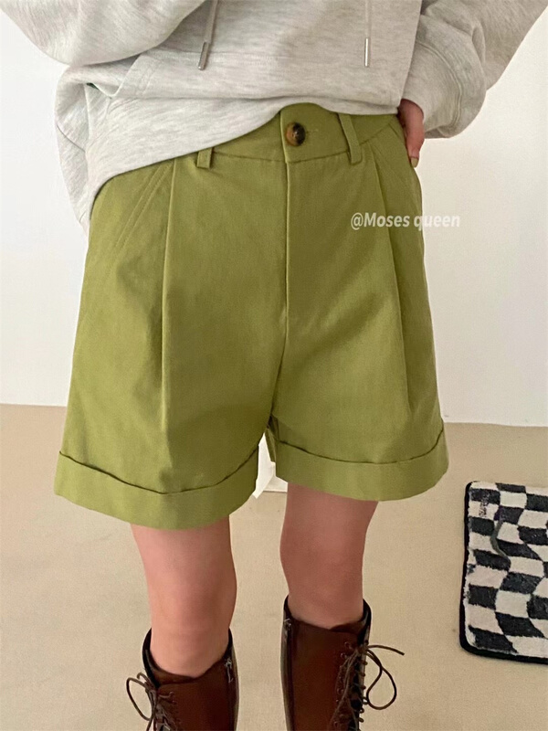 New in early summer! [moss queen] simple solid color comfortable casual shorts 50053# XYY