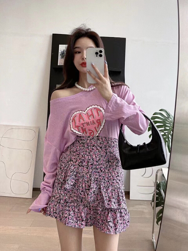 [JH] love letter sunscreen Top + floral skirt suit (only suit) 41562# PCZ