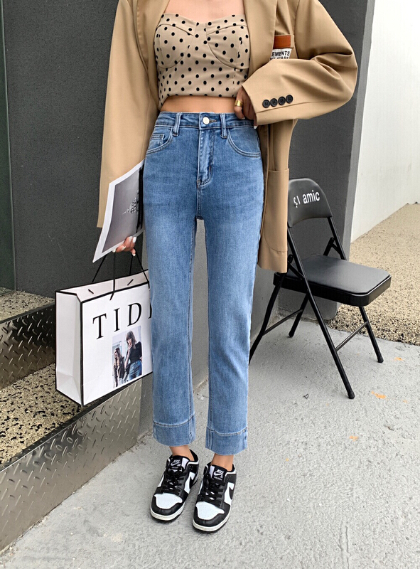 [JFT] Korean version simple and versatile straight jeans 3666# CLS