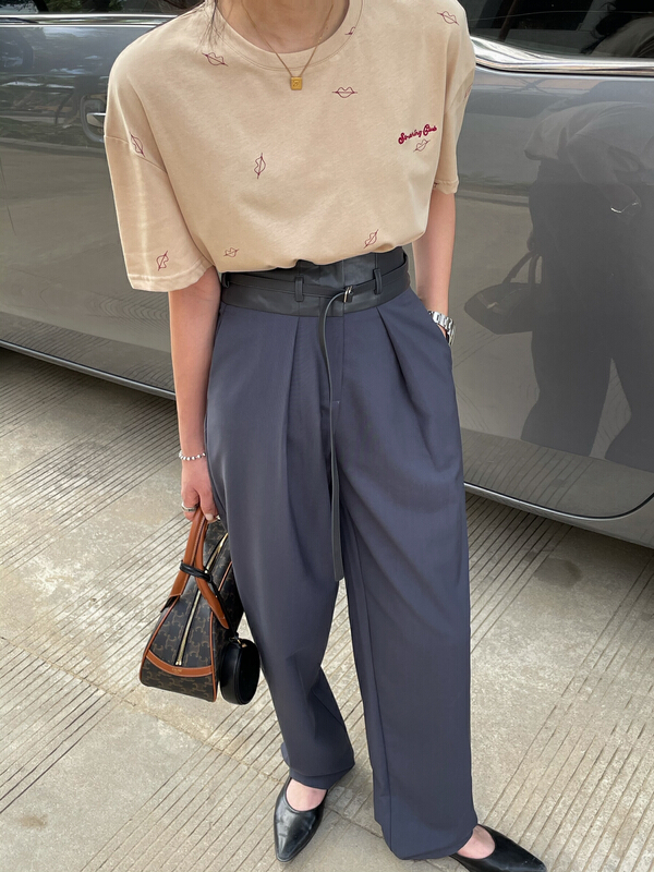 New in early summer! [July] leather waist casual pants (without belt) ys1-a7013# zxx