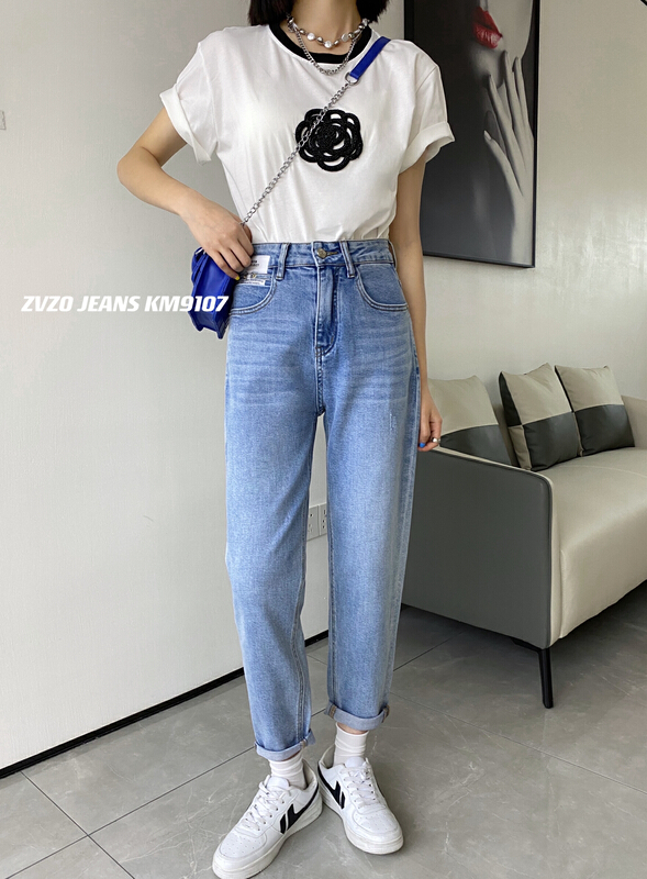 [zvzo] Korean style simple, slim and versatile jeans 9107# CLS