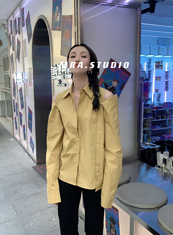 Original price 100.39! New year in early spring! [MRA] Korean design, shoulder length two shirt l1010# zxl