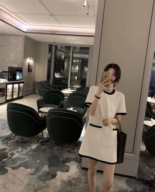 [Hebe] color blocking loose fit dress 6116# XYJ