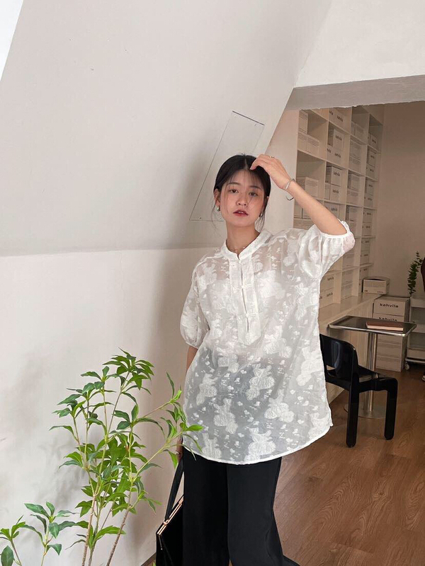 [soul] Vintage shirt with buckle design at18162222x# CLS