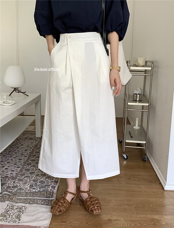 [a-bow studio] Korean split net color medium length skirt 15166# zjy