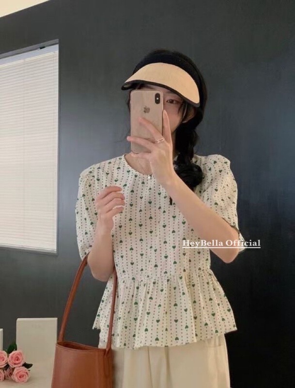 [hey Bella] versatile T-shirt with round neck pattern ys1-2601# ll