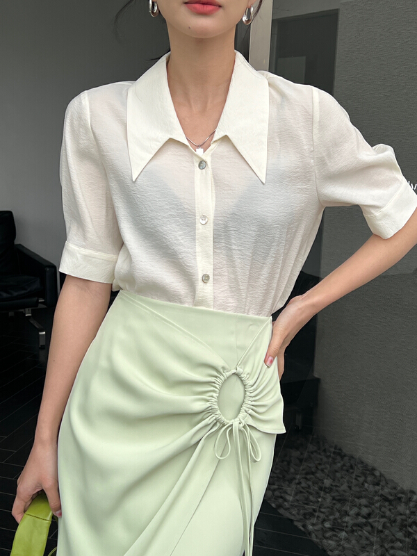 New in early summer! [context sense] simple and versatile single breasted shirt tts1420# CLS