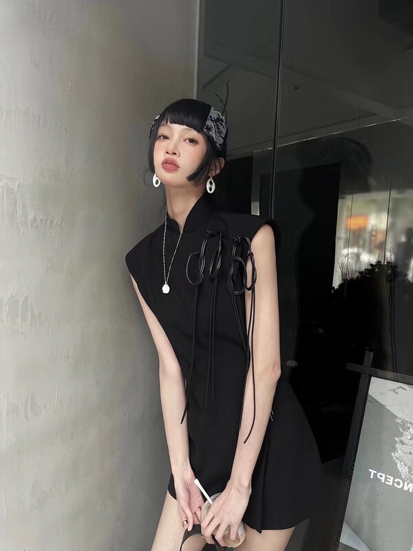[m.zz] stand collar design dress 8772# LSW