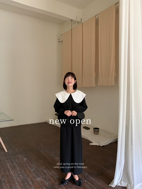 goods in stock! New year in early spring! [new open] Korean loose and versatile casual solid color skirt hq22206# zxl