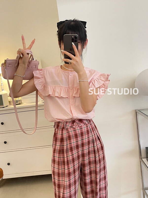 [Sue studio] Korean Feifei sleeve lace blouse n22262# ZSY