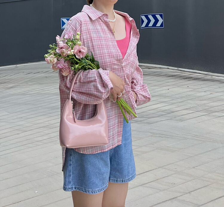 [Mi he] Korean versatile casual solid color shoulder bag 5695# lwy