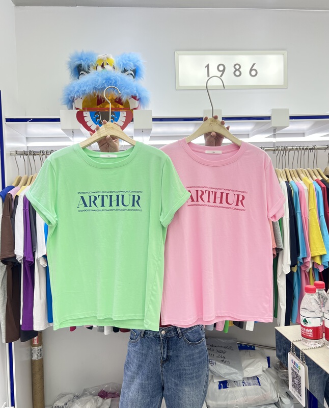 New in early summer! [1986] lettered print loose Vintage short sleeve T-shirt c672# LSL