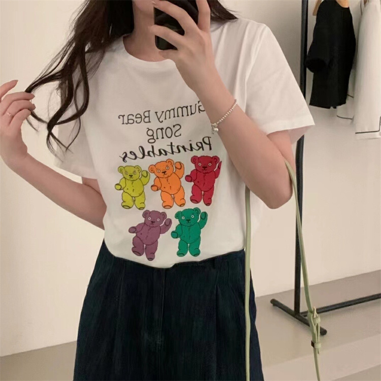 [egg] Korean round neck comfortable short sleeve T-shirt (T-shirt only) 22062# ll
