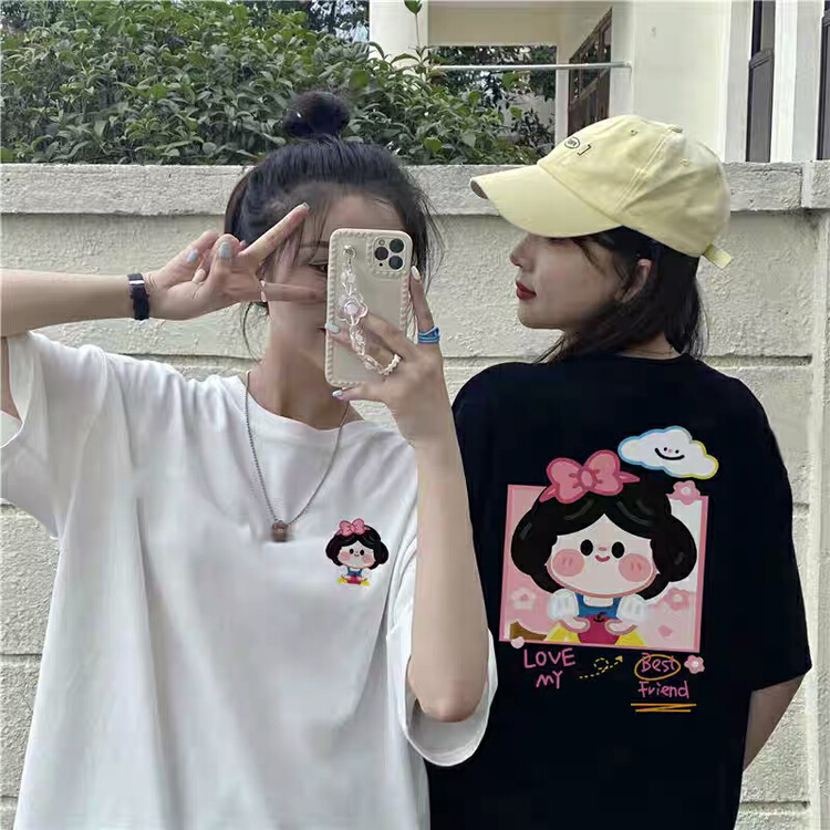 [miss Xi Xi] Casual Short Sleeve T-shirt 191# CL with front and back printing design