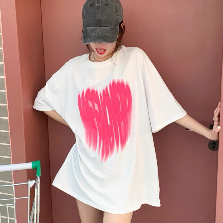 [Dake home] love foaming couple loose fashion casual short sleeve T-shirt 5137# zjy