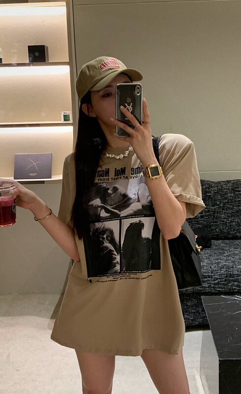 [VT] trendy print loose short sleeve T-shirt 8750# ozq