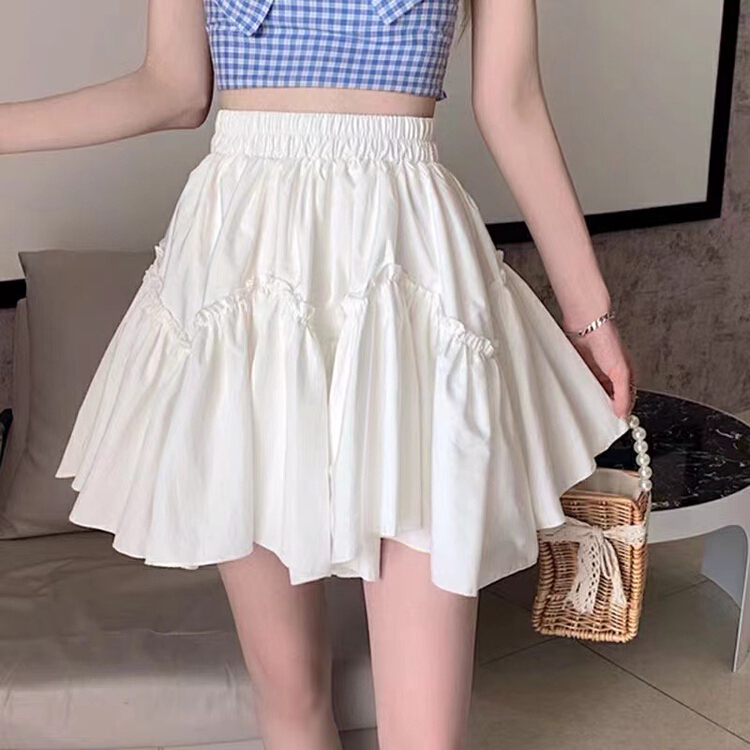 [love in clothes] simple solid color versatile skirt 6601# Cl