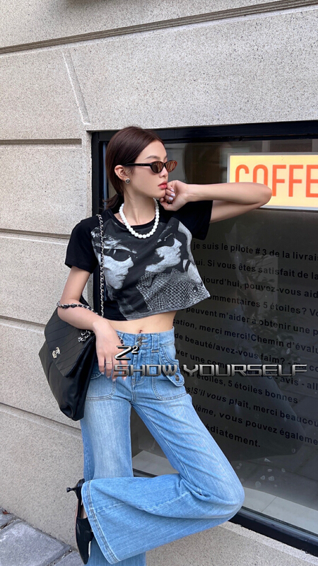 [Z2] printed fashion slim short sleeve T-shirt 1045# WTT