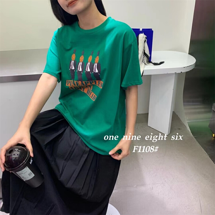 [1986] simple and comfortable printed short sleeve T-shirt 1108# XYY