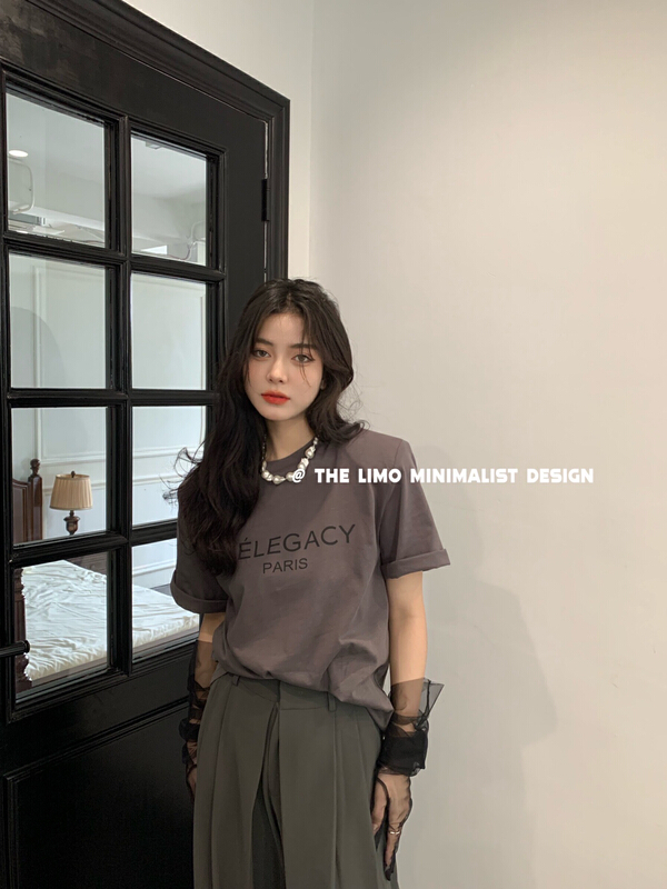 goods in stock! New year in early spring! [the limo] simple and versatile fashion short sleeve T-shirt 6607# XYJ