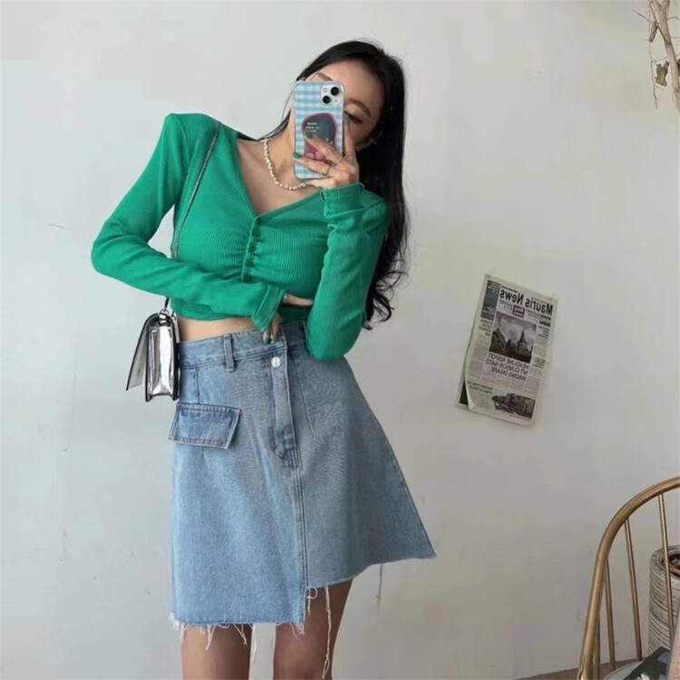 New in early summer! [double. J] Korean tassel denim short skirt 536# PCZ