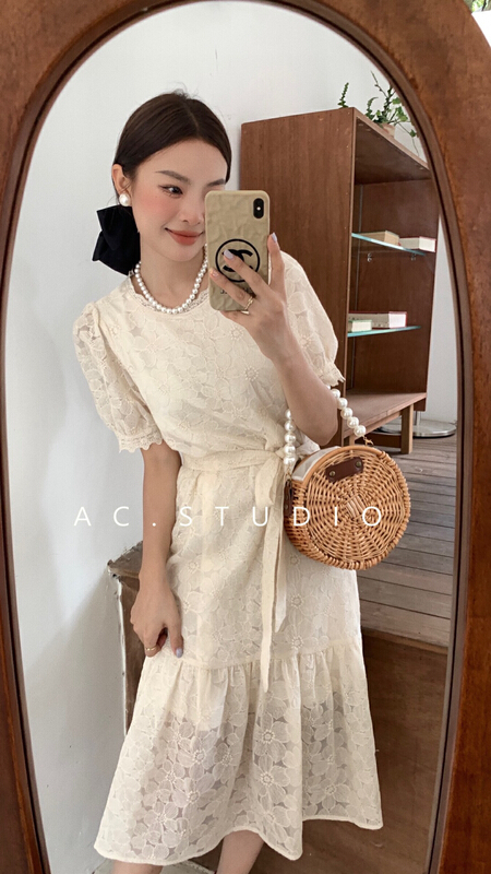 [A.C] Korean Style Embroidered fishtail dress 11676-1# LSL
