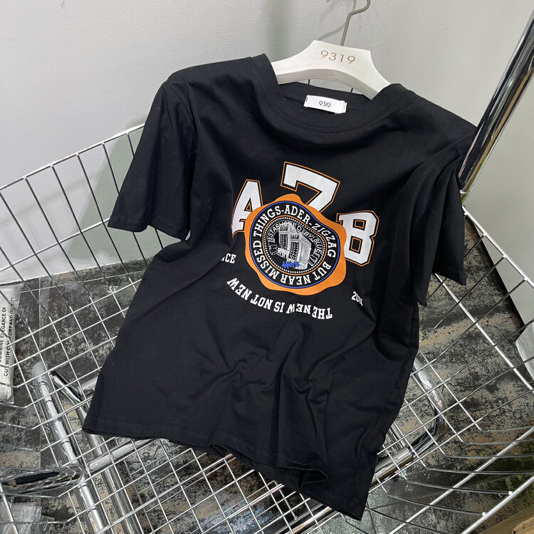 Original price 21.73! [9319] letter print loose short sleeve T-shirt 301# L