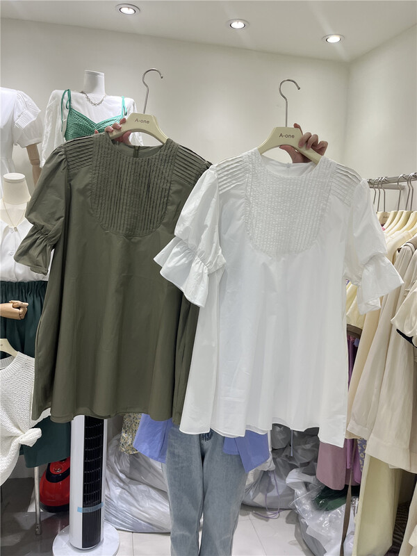 [A-One] French flare sleeve design loose dress 9823# LSW