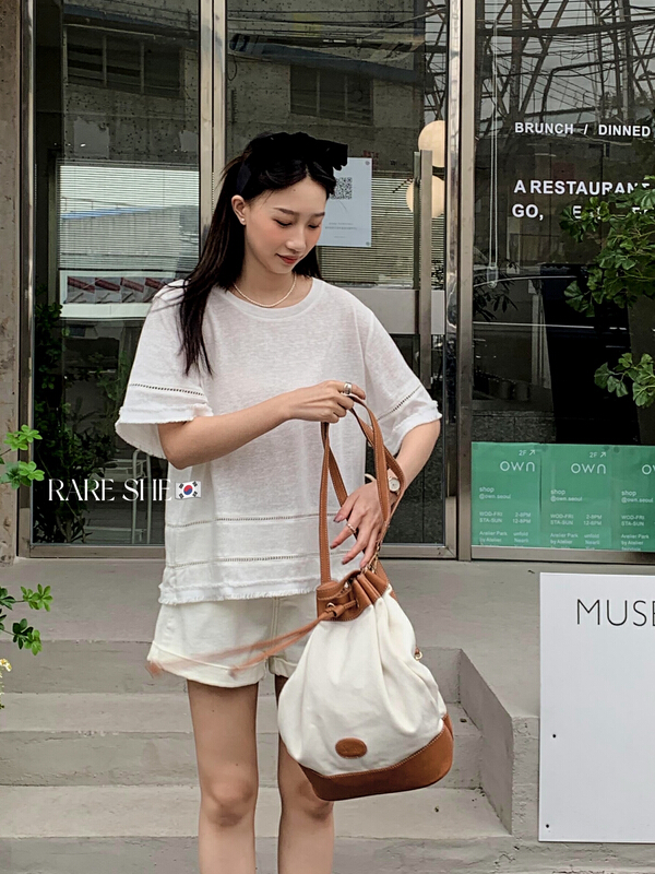 Original price 62.04! New in early summer! [rare she] crew neck versatile solid short sleeve T-shirt 5118# LSW