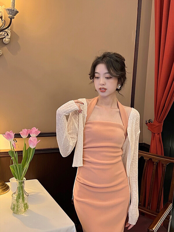 [x · h studio] Korean V-neck breasted knitted cardigan 3140# ozq