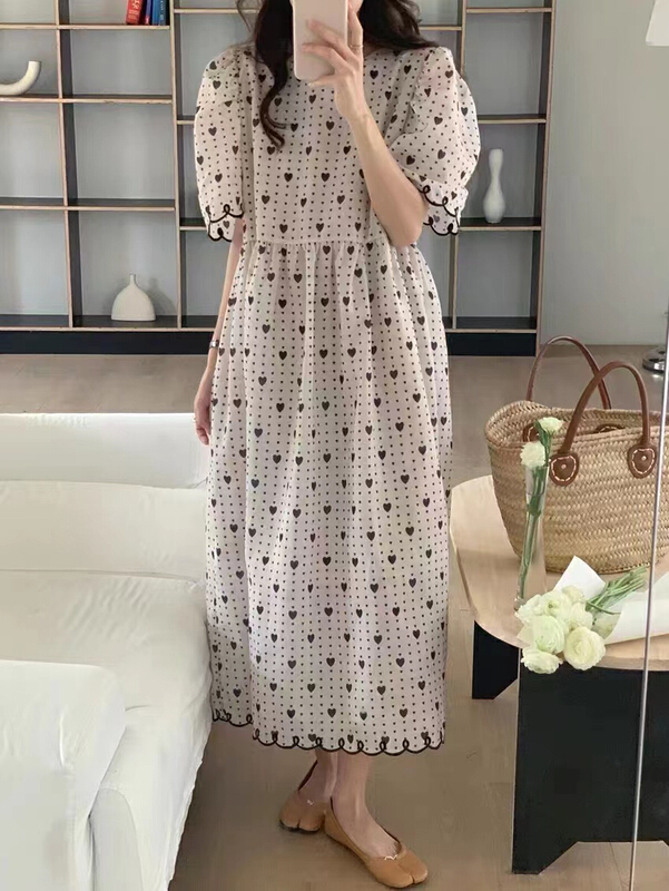 goods in stock! [tototellme] Korean simple love petal sleeve dress 23160# HBx