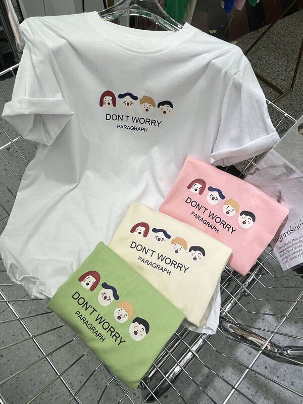 [Irene] cartoon small head print ins short sleeve T-shirt ys1-2113# WTT