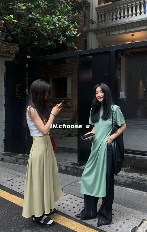 [in. Choose u] long backless T-shirt dress 67252# zxl