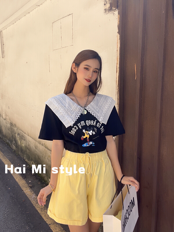 goods in stock! New in early summer! [Haimi] Mickey print fashion short sleeved T-shirt (short sleeved only) 1797# WTT