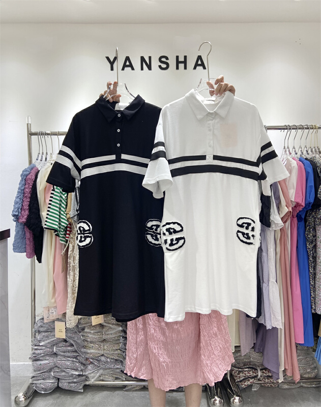 [Yan Sha] Korean style personalized pattern medium long short sleeve T-shirt 196# CLS