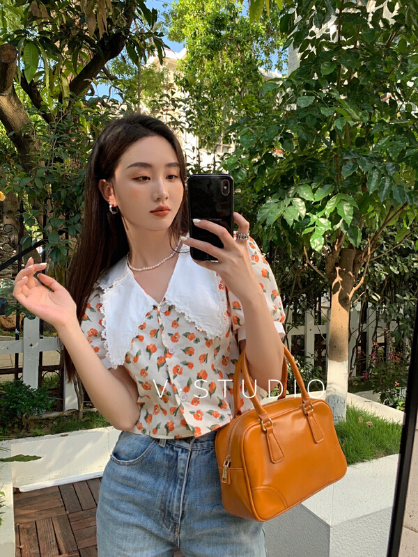 [from. V] floral temperament small fresh shirt 5236# ll