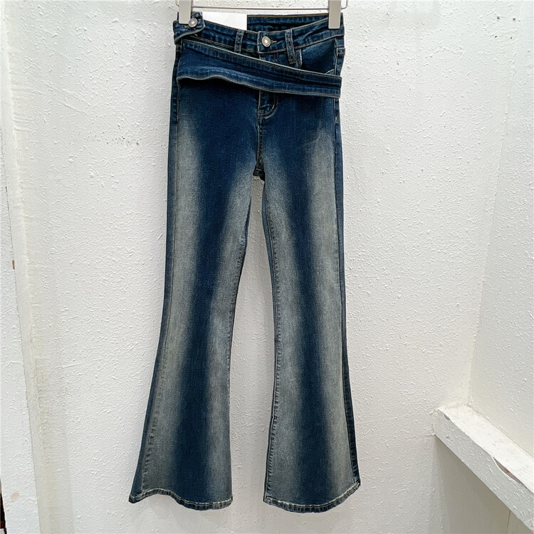 [Xiaoyan family] gradient fashion micro horn jeans 8191# XYJ