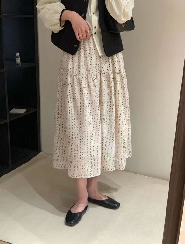 Original price 55.27! New year in early spring! [RS] wave point slim and versatile skirt rs1318# XYY