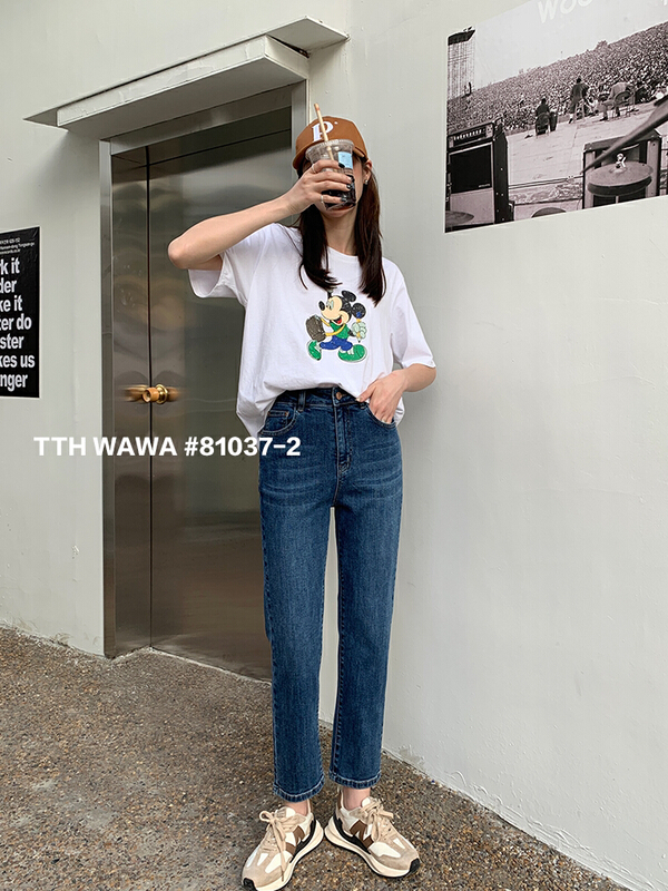 New year in early spring! [Wawa] Korean elastic versatile jeans 81037-2# XYJ