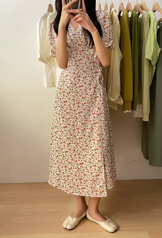 goods in stock! New in early summer! [BL] Korean loose one piece floral dress l622211# cqw
